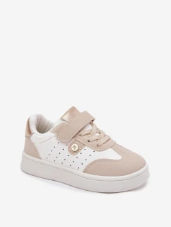 Sportovní Boty Sneakers Dívčí Na Suchý Zip Béžové Zarina