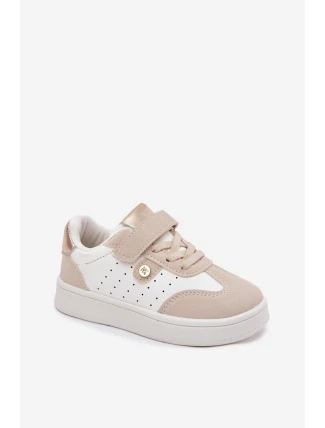 Sportovní Boty Sneakers Dívčí Na Suchý Zip Béžové Zarina