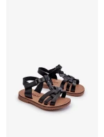 Dětské sandály se zapínáním na suchý zip, Černá Venikoria Dětské sandály se zapínáním na suchý zip, Černá Venikoria