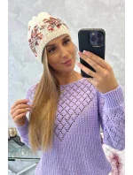 Dámská čepice Florence K350 ecru+red