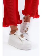 Dámské boty na platformě s ozdobami bílé Herbisa