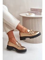 Dámské kožené mokasíny s ozdobou CheBello 4369 béžové