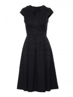 M892 Přiléhavé šaty se skládanými záhyby - černé