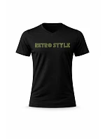 Pánské bavlněné tričko s potiskem - RETRO STYLE - černé