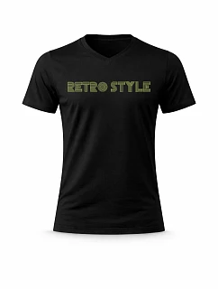 Pánské bavlněné tričko s potiskem - RETRO STYLE - černé