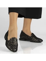 Dámské černé prolamované kožené polobotky Filippo DP7710 Dámské černé prolamované kožené polobotky Filippo DP7710