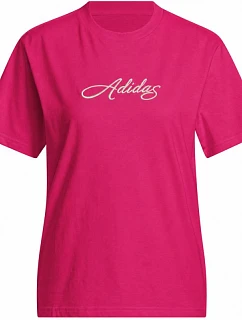 Dámské tričko adidas Cursive Wordmark Graphic T-shirt fuchsia KT2611