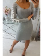 Hadrové šedé melanžové šaty