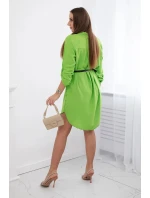 Šaty s delšími zády a pásem jasně zelená Šaty s delšími zády a pásem jasně zelená