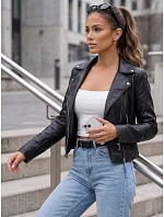 Dámská bunda ve stylu Ramones z ekologické kůže, černá, FashionStreet TY5718