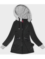 Černá dámská mikina se svetříkovou kapucí (AMG-312A)