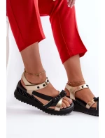 Dámské Sandály S Mašlí D&A CR956 Zlaté