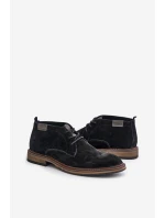 Semišové Pánské Boty Na Šněrování Černé Big Star OO174146