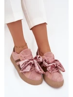 Dámské tenisky s semišovou mašlí růžové Ashlyn