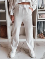 Dámské široké žebrované kalhoty LUXEEN ecru FashionStreet UY2521 Dámské široké žebrované kalhoty LUXEEN ecru FashionStreet UY2521