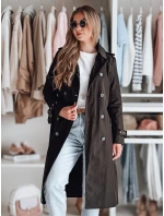 Dámský dlouhý kabát s páskem SLIMFOTA černý FashionStreet NY0747 Dámský dlouhý kabát s páskem SLIMFOTA černý FashionStreet NY0747