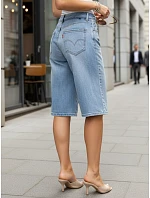 Dámské džínové bermudy s vysokým pasem modré FashionStreet SY0491