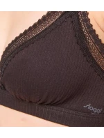 Dámská podprsenka GO Ribbed R Bralette - BLACK - černá 0004 - SLOGGI