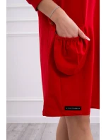 Šaty s kapucí v červené barvě