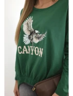 Dámská halenka s orlem a nápisem Canyon zelený