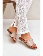 Kožené Pantofle Tmavě Béžové Lewski Shoes 3047