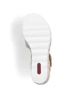 Pohodlné béžové sandály na platformě s podpatky Rieker W RKR595 Pohodlné béžové sandály na platformě s podpatky Rieker W RKR595