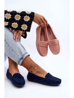 Dámské semišové mokasíny modré Lenvie