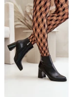 Hladké dámské boty na podpatku z eko kůže zateplené černé Milisea Hladké dámské boty na podpatku z eko kůže zateplené černé Milisea