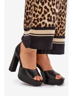 Dámské Sandály Na Podpatku A Platformě Eko Kůže Bílé Lomman