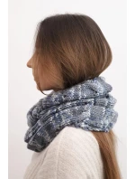 Dámský vlněný melírovaný silný šál na zimu KN24 jeansový+grafitový Dámský vlněný melírovaný silný šál na zimu KN24 jeansový+grafitový
