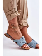 Dámské materiálové sandály světle modré Aversa