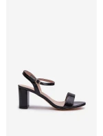 Černé Sandály Na Podpatku Glindra Černé Sandály Na Podpatku Glindra