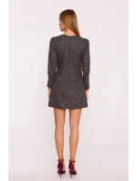 M870 Tweed mini šaty - černé