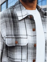 Pánská černobílá kostkovaná flanelová košile FashionStreet DX2677 Pánská černobílá kostkovaná flanelová košile FashionStreet DX2677