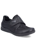 Dámské polobotky s suchým zipem, pohodlné, černé, Rieker 48954-00 Dámské polobotky s suchým zipem, pohodlné, černé, Rieker 48954-00