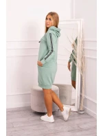 Šaty s reflexním potiskem tmavě mátové