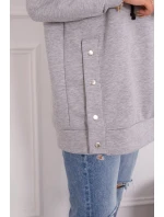 Zateplená mikina se zapínáním na druky šedá