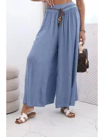 Dámské kalhoty z viskózy se širokými nohavicemi džínovina Dámské kalhoty z viskózy se širokými nohavicemi džínovina