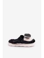 Kožešinové Pantofle S Mašlí Černé Grilis