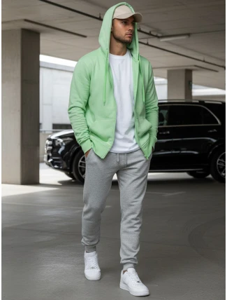 Pánská mikina s kapucí mint FashionStreet BX5230