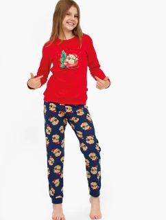 Cornette Young Girl pyžamo 592/186 Teddy length/r Christmas 134-164