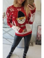 Vánoční svetr se Santa Clausem červený