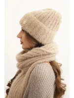 Dámský set čepice a dlouhého šály z měkké příze camelový Dámský set čepice a dlouhého šály z měkké příze camelový