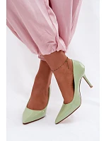 Klasické lakované lodičky z imitace kůže Zelené Odira