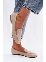 Dámské mokasíny z textilu Ploché Béžové Selisa