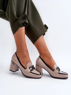 Dámské lodičky na vysokém podpatku Patent Béžová D&A