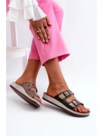 Pohodlné dámské pantofle s přezkami Inblu Black