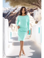 Teplákové šaty s kapsami 189-12 mint - Numoco