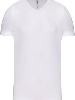 Kariban K 3014 Pánské elastické tričko s výstřihem do V 20.3014 white