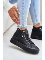 Zateplené Dámské Tenisky S Prošitím Big Star OO274A480 Černé Zateplené Dámské Tenisky S Prošitím Big Star OO274A480 Černé